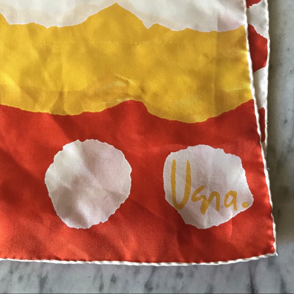 Vintage large 1970s Vera Neumann oblong abstract mod silk scarf - Picture 3 of 5